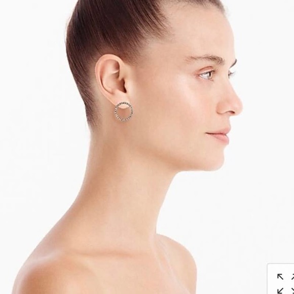 J. Crew Pavé Circle Earrings - Picture 2 of 4